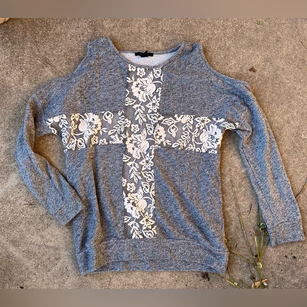 Cold Shoulder, Lace Sweater